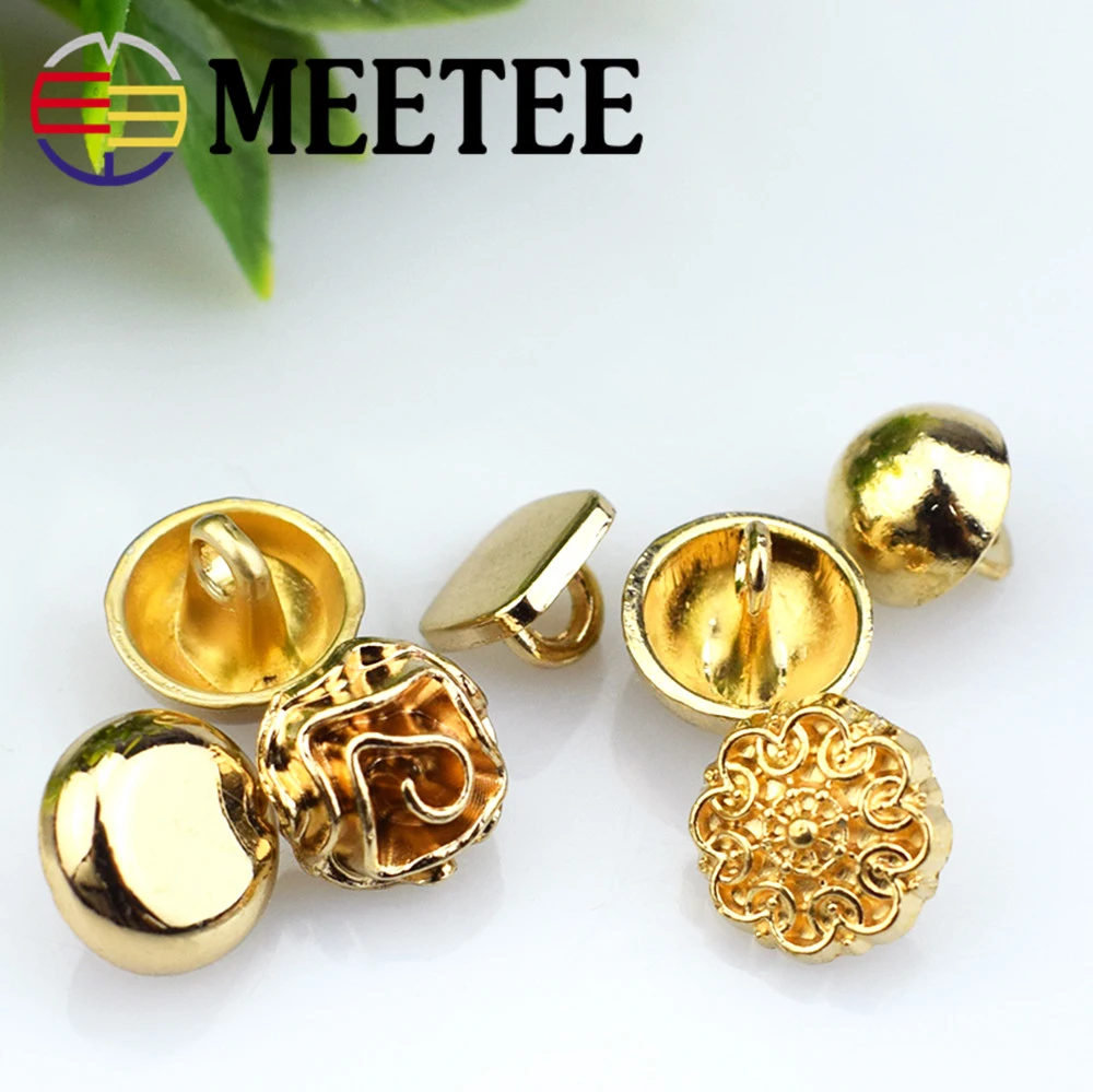 

50pcs MEETEE 2017 mixed buttons sewing accessories gold color metal button suitable for men and women's shirts ,dresses,sweaters
