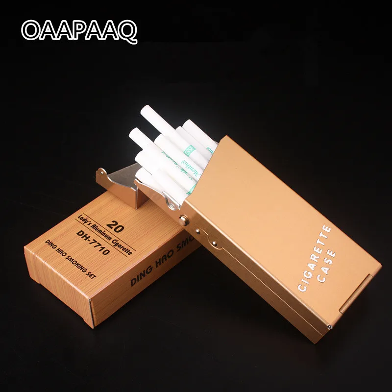 Женский Алюминиевый футляр для сигарет держатель табака металлический