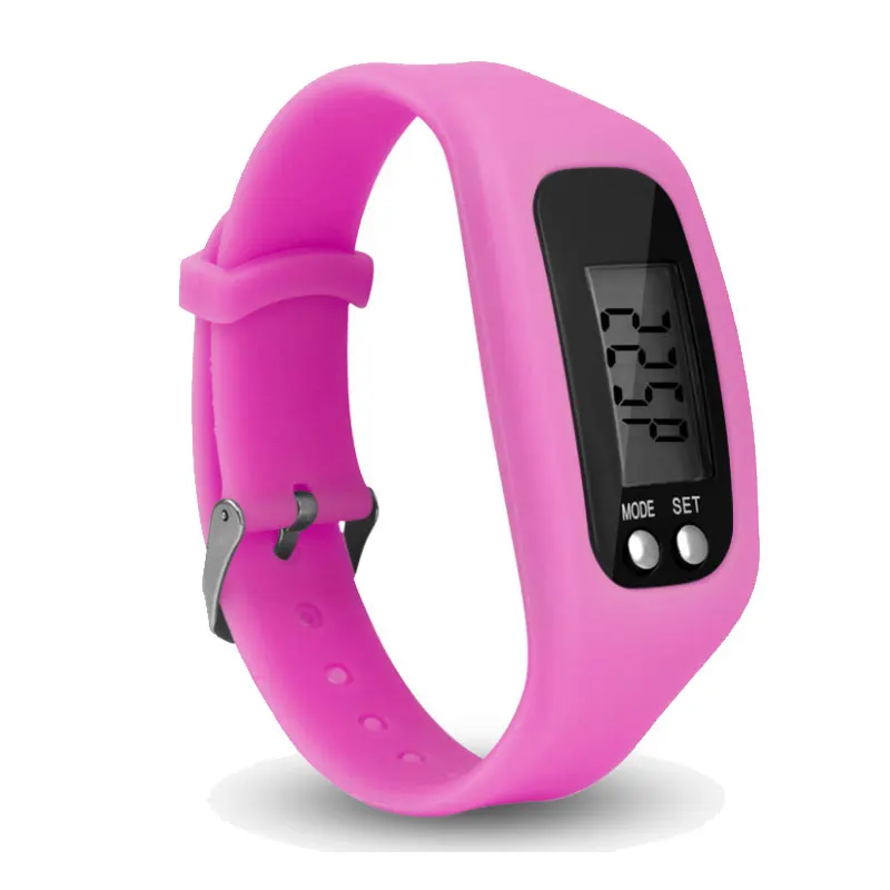 Измерение расстояния потребление калорий Многофункциональные цифровые часы многофункциональный шагомер бег шагомер настольные наручные часы - Цвет: Pink