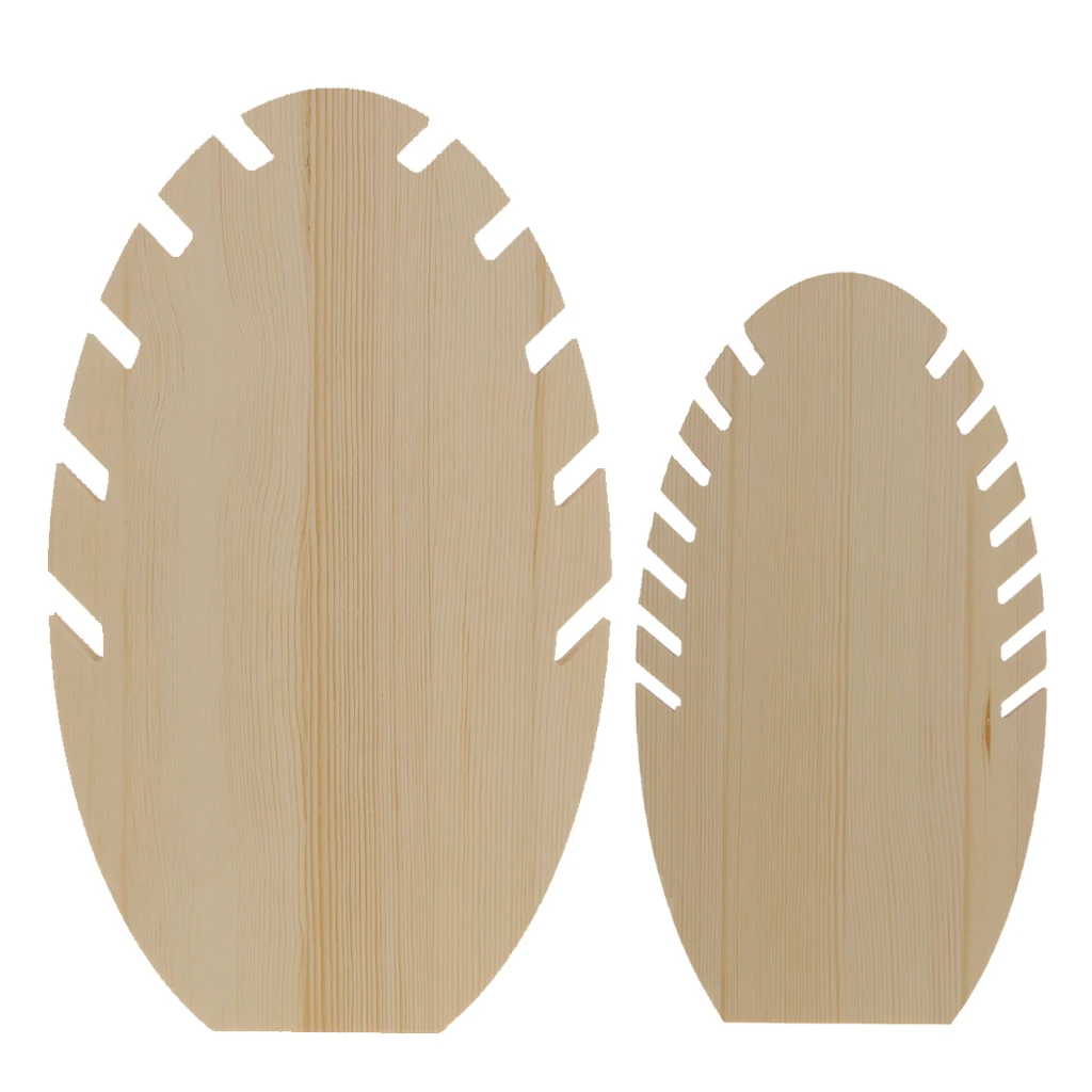 Goede 2 Stuks Unpainted Bladvorm Hout Armbanden Kettingen Sieraden Display Houder Organizer Voor Shop Ornamenten S L