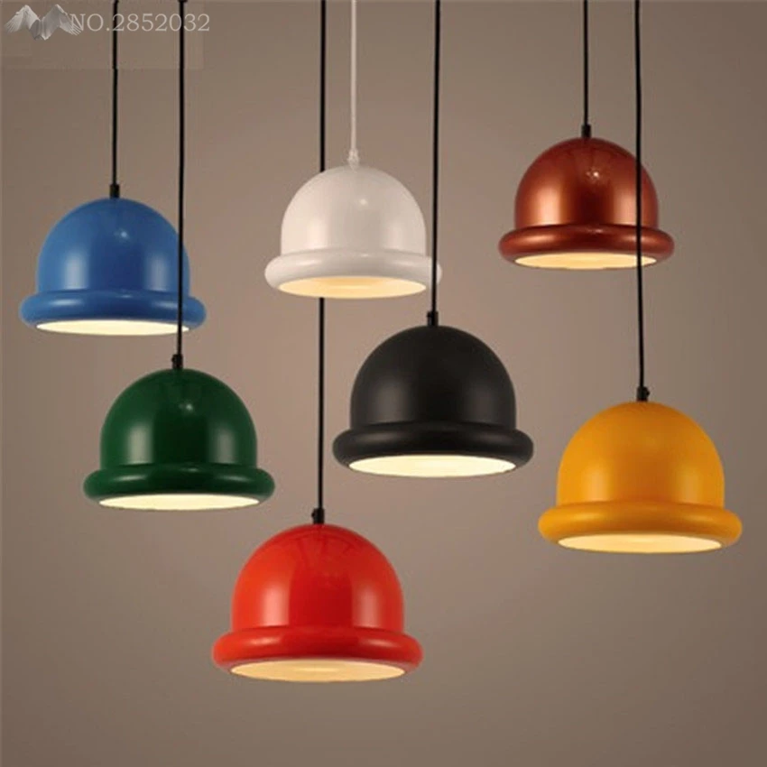 

2017 Modern Nordic Aluminum Pendant Lights Colorful hat Pendant Lamps Restaurant Coffee Bar Home Decoration Luminaire Lamparas