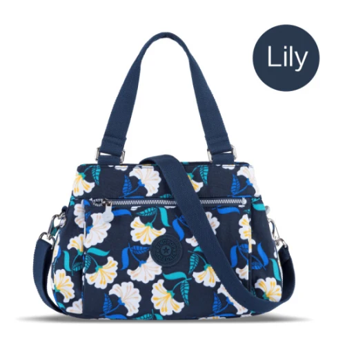 Findpop сумки с цветочным принтом женские водонепроницаемые нейлоновые сумки через плечо для женщин Большая вместительная Повседневная сумка с верхней ручкой - Цвет: 1312