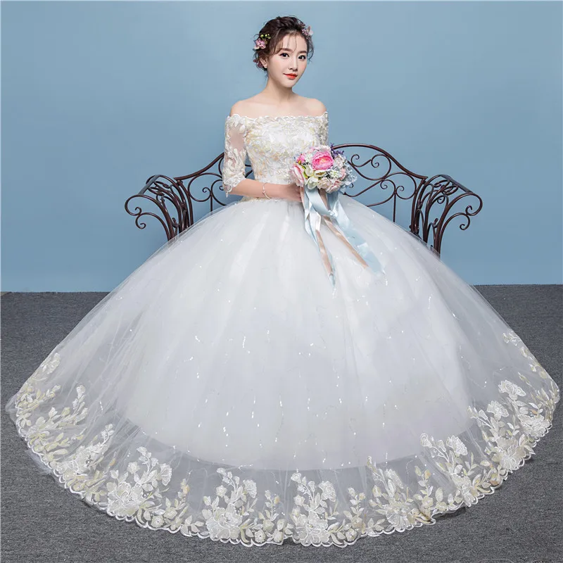 

Vestido De Noiva Elegant Luxury Lace Wedding Dress Vintage The embroidery Wedding Gowns delicate princess Wedding Dresses