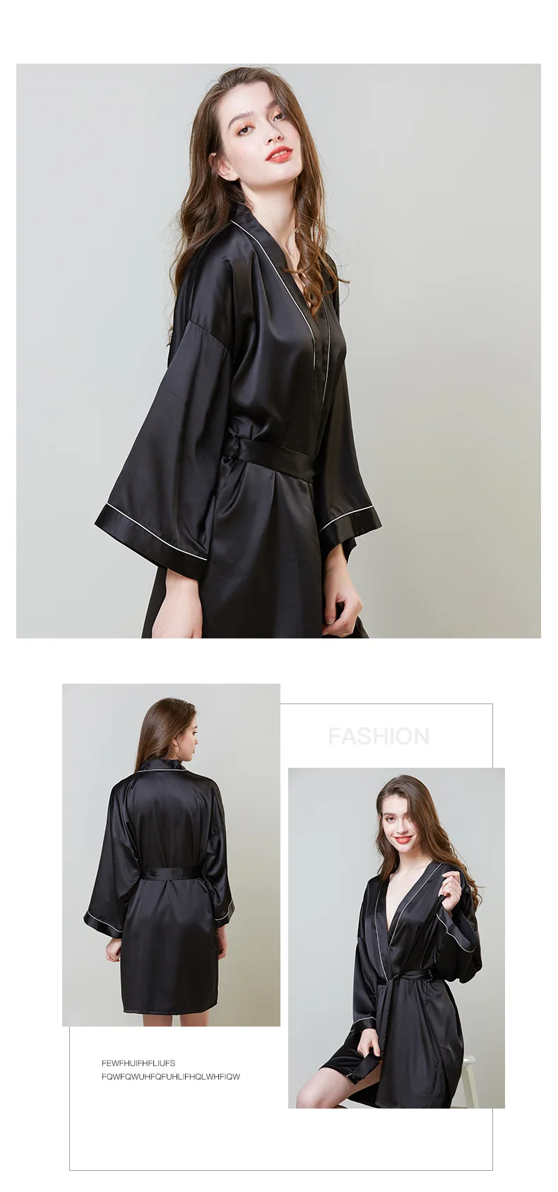M-2XL большой размер свободное Ночное платье Женская одежда для сна одежда для отдыха халат Атласный халат женский Весна Осень шелковая