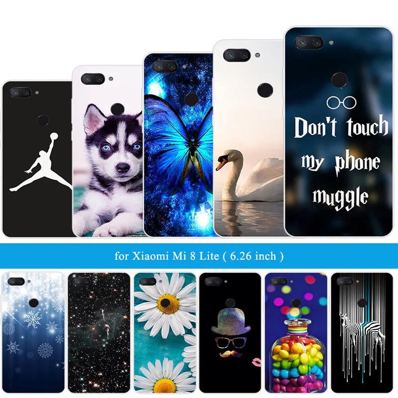 6 26 &quotсиликоновый чехол для Xiaomi Mi 8 Lite Прозрачный телефона Youth Мягкий ТПУ полный