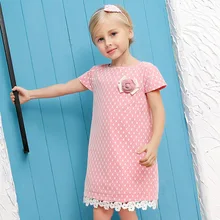 Bébé Fleur Fille Robe de Soirée 2016 D’été Style De Mode Dentelle Princesse Robes Enfants Costume Enfants Vêtements Filles Robes de Soirée