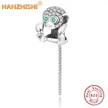 Очаровательный браслет Pandora, подлинный бусины из стерлингового серебра 925, сверкающая цепочка с обезьяной, ювелирное изделие для женщин, подарок