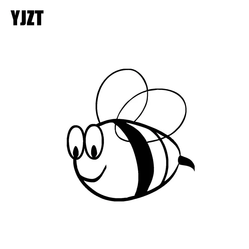 YJZT 15,4 см * 15,7 см Bee Bumble автомобиля стикера Графический виниловая наклейка черный/серебристый C19-0046