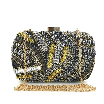 

Handmade Beaded Bag European American Fashion Ladies Evening Handbag Banquet Beaded Embroidered Day Clutch Purse Bags Mujer