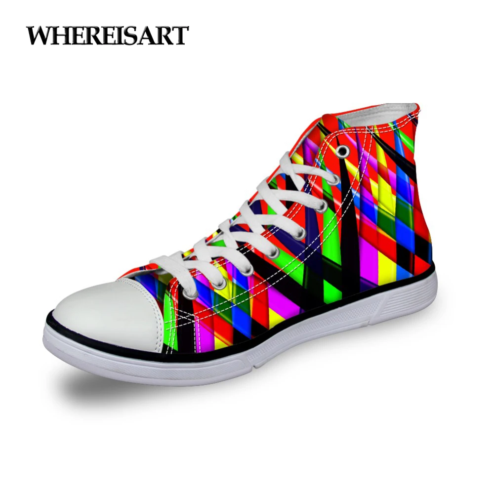 

WHEREISART 2019 New Arrival Women's High Top Canvas Shoes Autumn Fashion Women Vulcanize Shoes Female Casual Lacing Shoes Lady