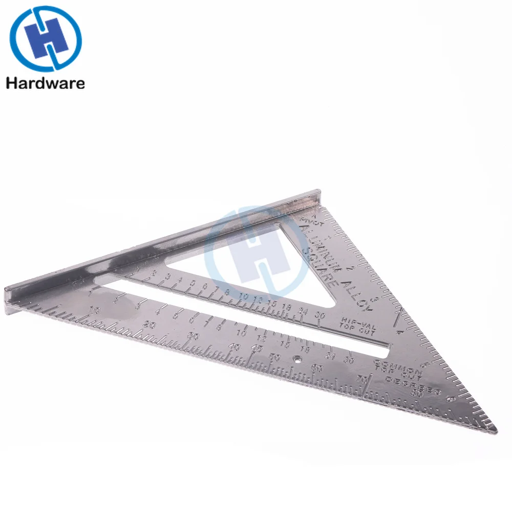 

7" Triangle Square Ruler Aluminum Alloy Speed Square Protractor Miter For Carpenter Measurement Tool