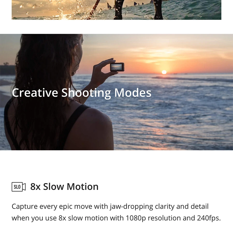 DJI Osmo Action двойной экран 4K HDR видео RockSteady 8x замедленное движение UHD качество изображения водонепроницаемая Спортивная камера