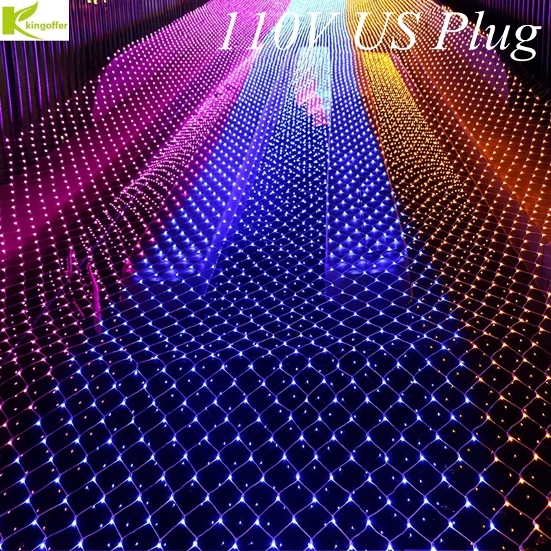 Led Net Christmas Lights 1 5 X2m 120 Leds Outdoor Decor 110v Us Plug Waterproof Led Fish Net String White Rgb Red Blue Net Christmas Lights Led Net Christmas Lightsled Net Lights Aliexpress