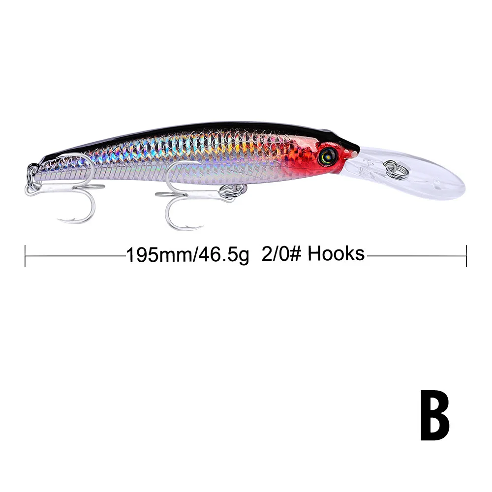 Блесен 46,5g 19,5 см блесны-пескари с 2/0 # Крючки рыболовные, приманки жесткий приманка рыбалка 4 шт./лот