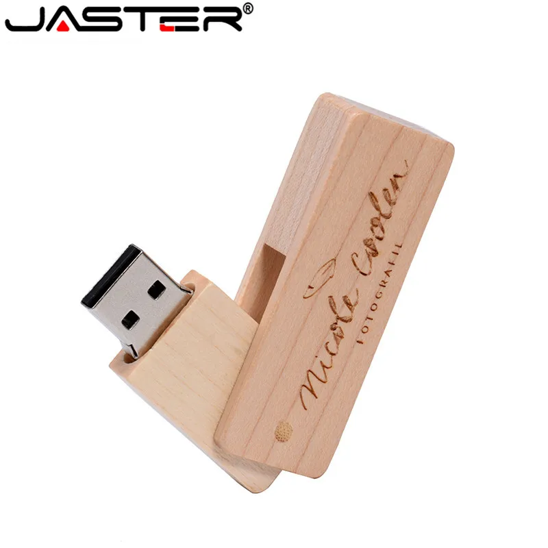 JASTER логотип клиента натуральное дерево бамбук USB флеш-накопитель деревянная Флешка 4 ГБ 8 ГБ 16 ГБ 32 ГБ маленькая swival ручка-накопитель брелок