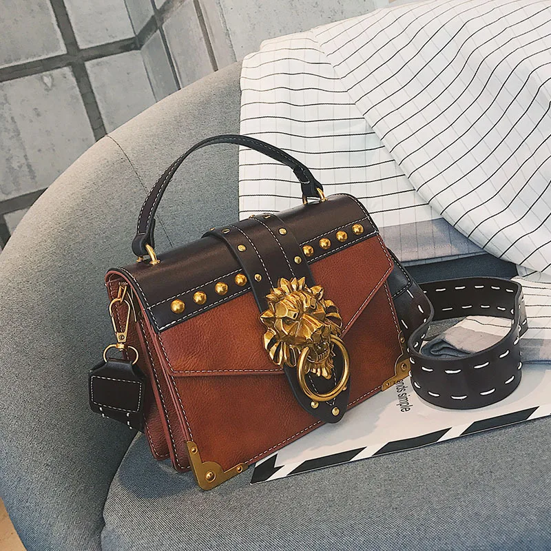 

Luxury Famous Brand Shoulder Bags Female Lion Head Lock Handbag Women PU Leather Messenger Crossbody Bags Fashion Party Clutch