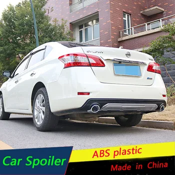

For Sentra Rear spoiler ABS Rear Bumper Diffuser Bumpers Protector For Nissan Sentra After chrome lip rear spoiler 2012-2015