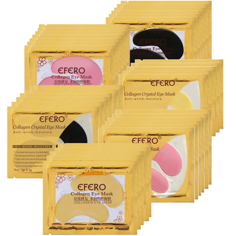 

8Pair EFERO Collagen Gold Eye Mask for Face Mask Anti Dark Circles Anti-Aging Eye Patches Gel for the Eye Care Moisturizing Mask