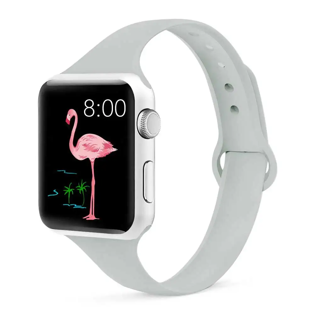 Тонкий ремешок для Apple watch 5, ремешок для Apple watch 5, 4, 3, 2, 1, iwatch 44 мм, 40 мм, iWatch 38 мм, 42 мм, спортивный силиконовый браслет, ремешок для часов