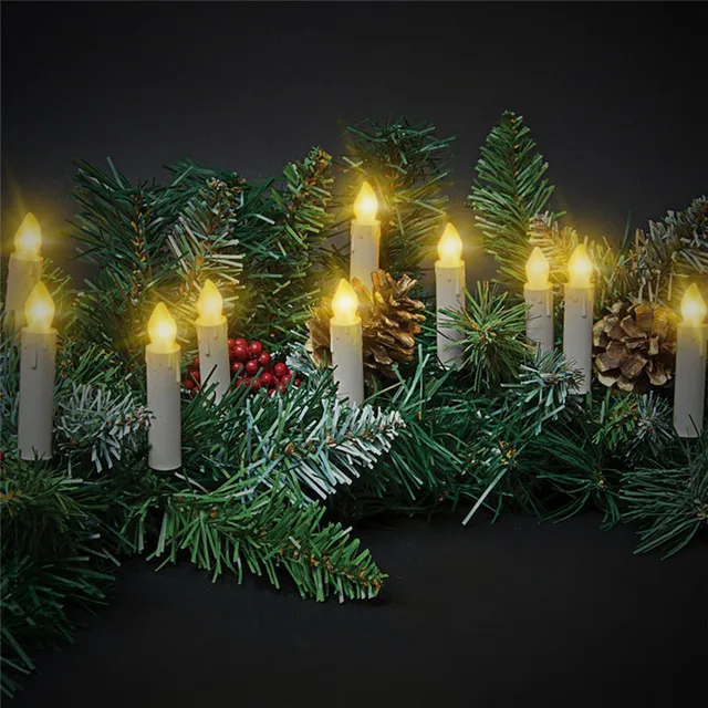 10pcs Tree Decoration Wireless Remote Control LED Candles Battery