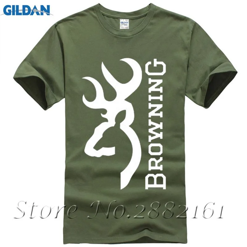 

2017 Summer T Shirt Browning Firearms Vertical Logo Graphic T Shirt 100% Cotton Round Collar Short Sleeve Tee Shirts