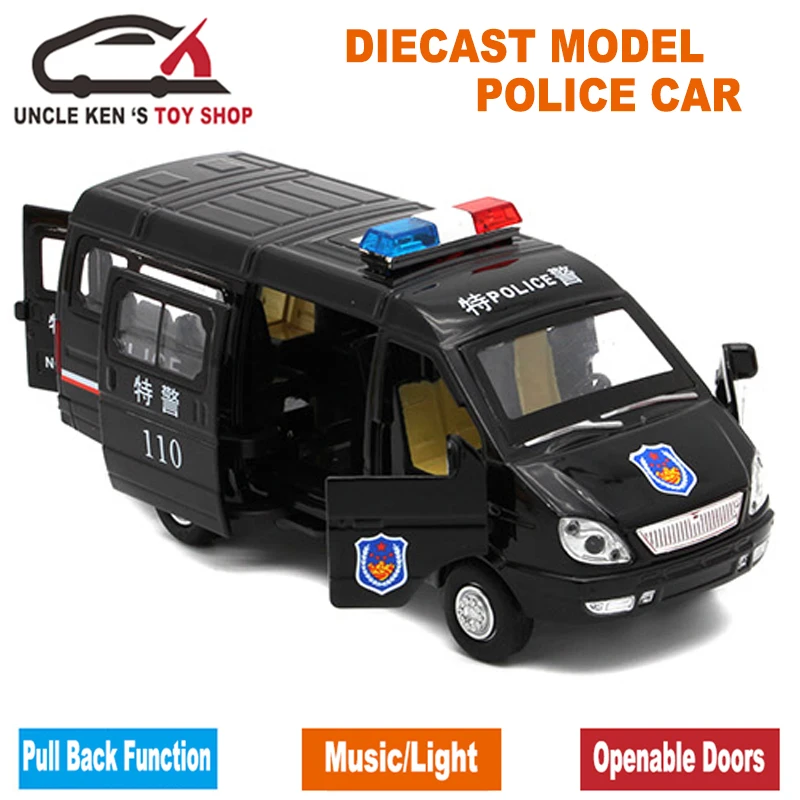  1/32 Scale Diecast Russian GAZ Gazel Police Ambulance Model Car For Boys Or Kids As Toys With Music