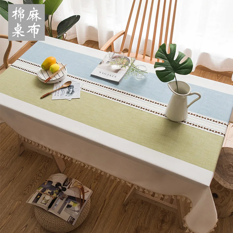 

Nordic tablecloth fabric cotton and linen fresh waterproof rectangular table cloth household coffee table mat table mat
