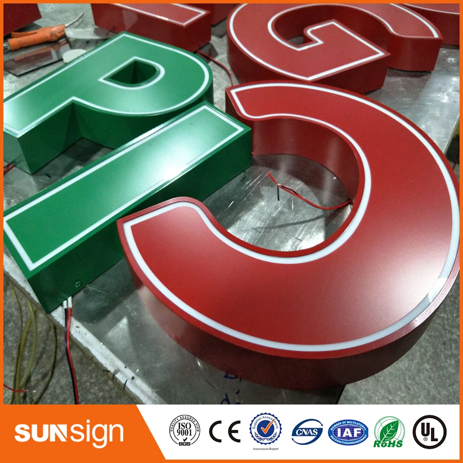 3D frontlit& с подсветкой знак буквы для вывесок освещенные наружные знаки