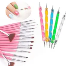 20 шт./компл. набор дизайна для ногтей Раскрашивание ручки Рисование, полировка кисти для ногтей инструменты для ногтей кисть для лака для ногтей