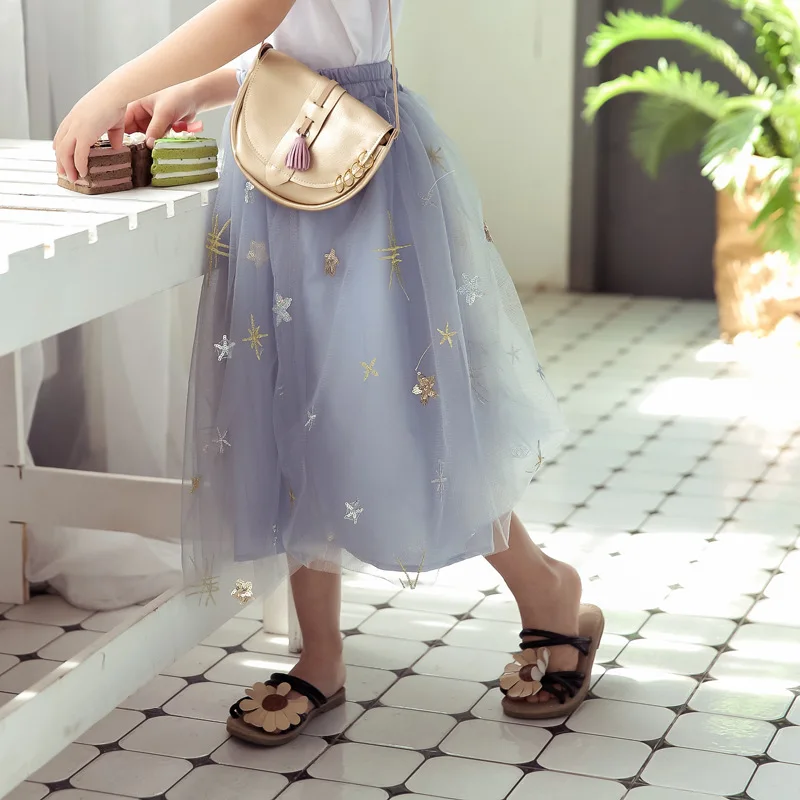 Saia para 6 Meninas Saias Macio Fofo Tule Tutu Saia Pettiskirt Longas Crianças Malha Bola Vestido Estrela Lantejoulas 8 10 13 Ano 12 saia pettiskirt saias longas crianças malha bola