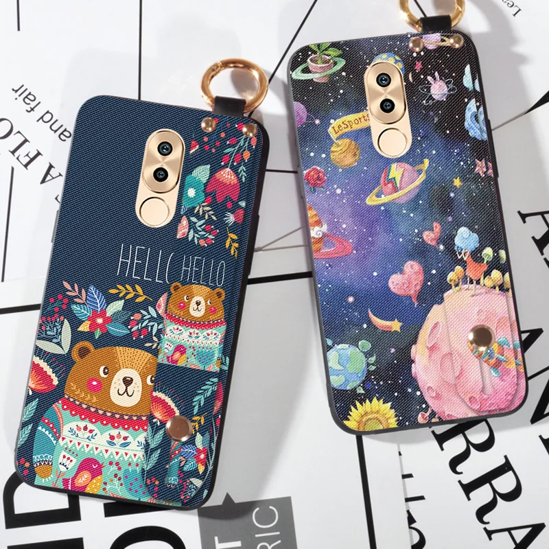 

Wrist Strap Cases For Huawei Honor 5C 5X 6A 6X Ring Kickstand Soft TPU Case For Huawei GR3 GR5 2017 Fashion Cute Bear Cover
