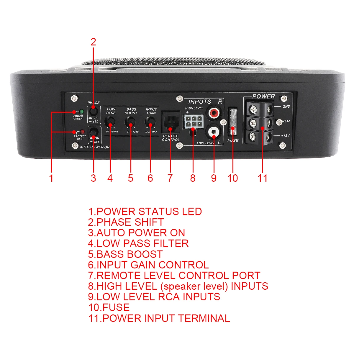 Altavoz Universal de Subwoofer de coche 8 pulgadas 600 W Delgado coche bajo asiento coche activo Subwoofer amplificador de bajo altavoz negro fuselaje slim Altavoz Universal de Subwoofer de coche 8 pulgadas 600 W Delgado coche bajo asiento coche activo Subwoofer amplificador de bajo altavoz negro fuselaje slim