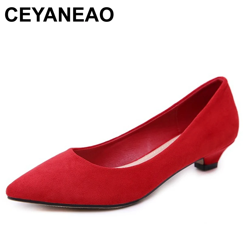 CEYANEAO 2019 Весна Осень Новые модные туфли для мам на низком каблуке вечерние