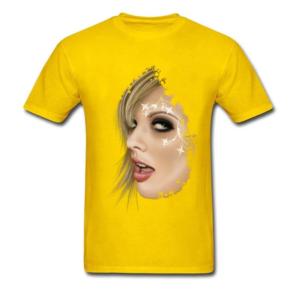 Round Neck Seduction 100% Cotton Fabric Student T Shirts Custom Short Sleeve Tops Shirts Cute Casual Tshirts Wholesale Seduction yellow