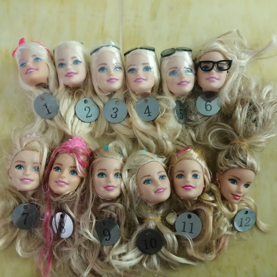 

B20-2 Original Foreign Trade European Beauty1/6 OOAK NUDE Doll Head Mussed Hair for DIY Soft PVC Head with Fitting 90%NEW
