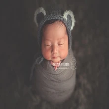 Дополнительные новорожденных стрейч вязать Wrap маленьких Пеленальное Одеяло Фон фотографии реквизит новорожденных Джерси с запахом корзина наполнитель