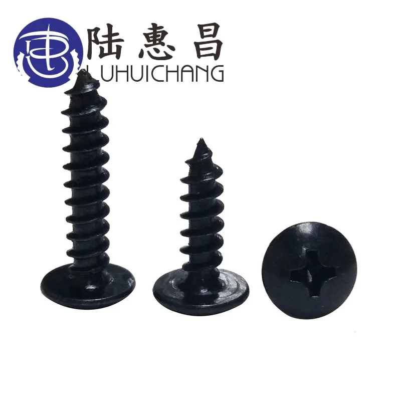 luchang 100Pcs M3 M3.5 Wood Truss Screw with Black Self-tapping Small Screws