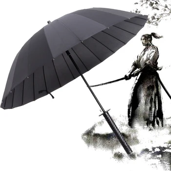 

Creative Automatic Long Handle Sword Umbrella Japanese Samurai Umbrella Straight Rod Anime Sunny umbrellas