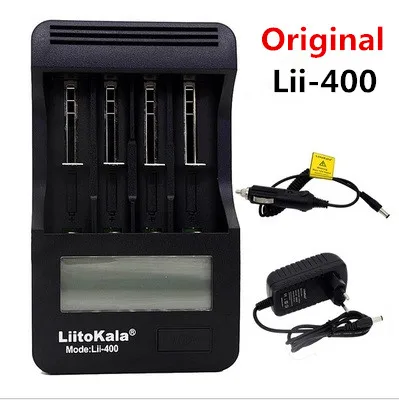 

LiitoKala lii-400 LCD 3.7V/1.2V AA/AAA 18650/26650/16340/14500/21700/18500 Battery Charger with screen+12V2A adapte+output 5V 1A