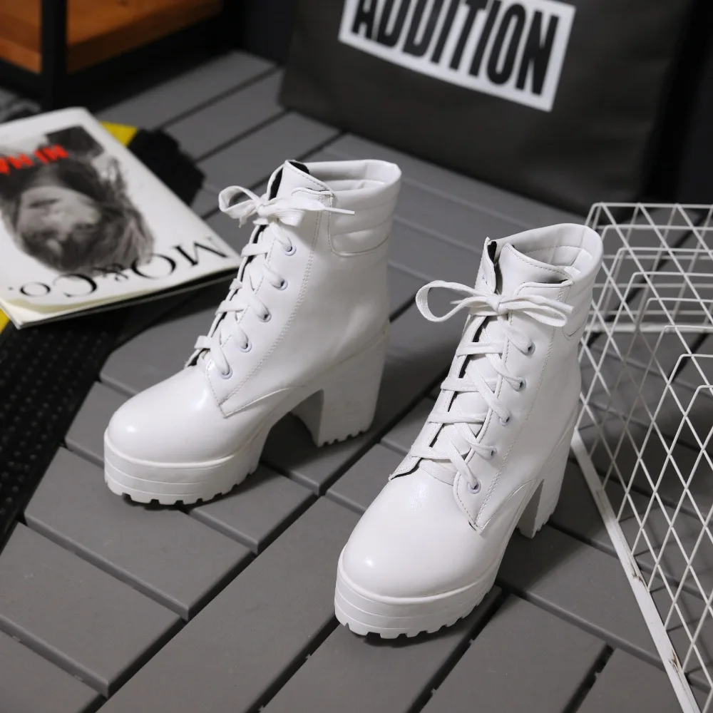 RQFF Brand Winter Boots Women With Box Shoes Woman 9.5cm Super High Heel Ankle Boot Female Booties Leather Ladies Shoe size34-43 (21)