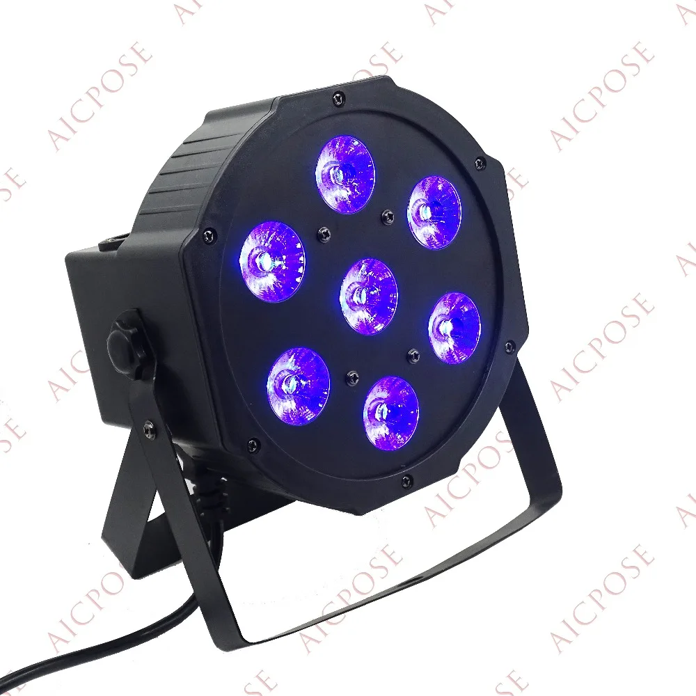 25 Угол большой объектив 7x18 Вт led Par огни RGBWA UV 6в1 плоский par led dmx512 Дискотека освещение Профессиональный Сценический dj оборудование