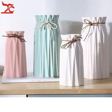 Современный минималистичный Декор для дома, Цветная Керамическая маленькая свежая ваза, вставляемая в контейнер для сухих цветов