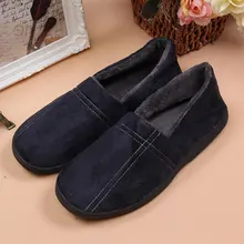 Cover Heel Slippers Winter Indoor Cotton Slippers Men Warm Plush Home Shoes Plush Slipper Rubber Sole doug shoes