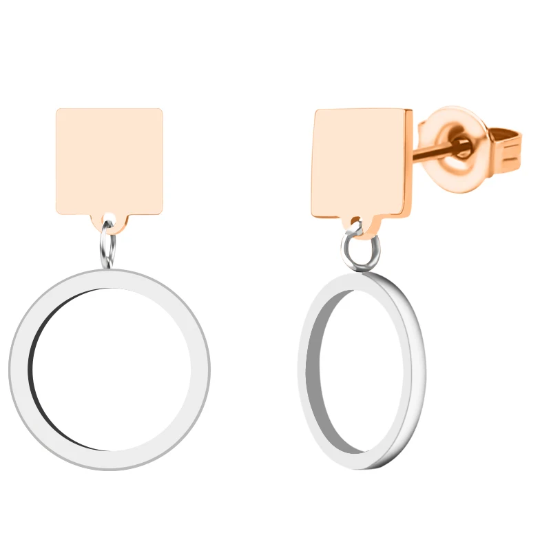 CHUKUI punk Christmas stainless steel geometric gold stud earrings earing fashion jewelry gifts for women girls wholesale (7)