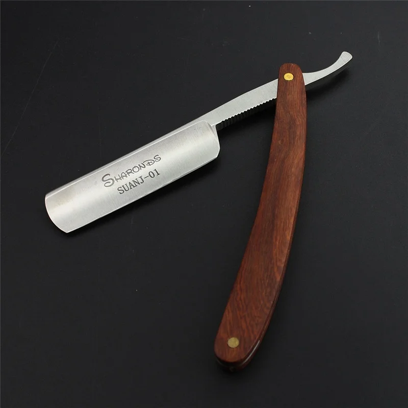 Jual Jepang 440C Barbershop Profesional Wajah Pisau Cukur untuk Wanita Kit Lurus Razor Sikat Sikat Cukur Lipat Kinfe Kotak Kayu Hadiah Terbaik