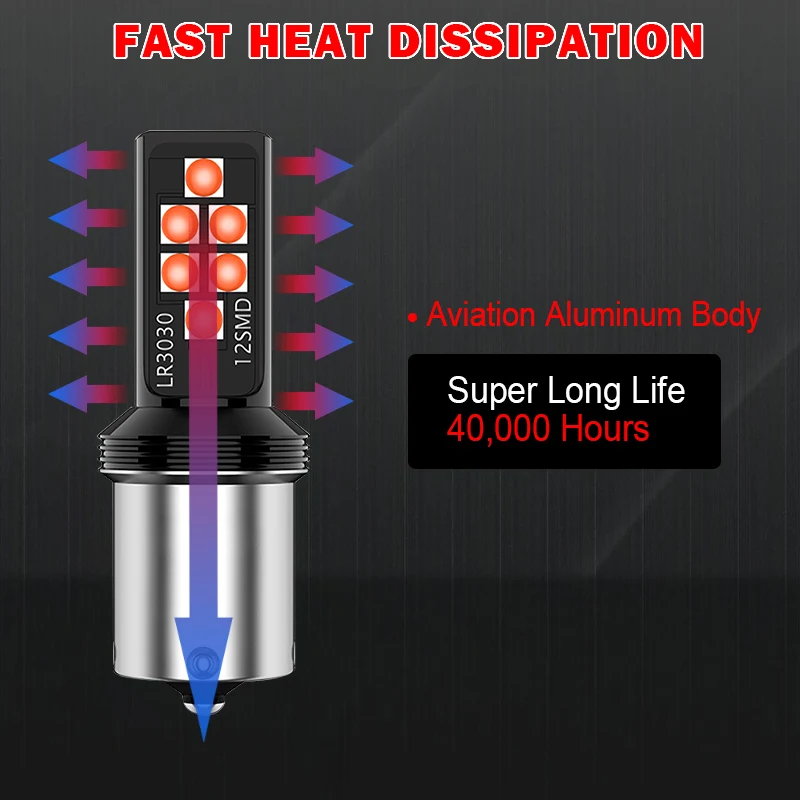 Racbox 2 шт. S25 1157 1156 Автомобильный светодиодный сигнальный Светильник Универсальный сигнальные лампы фонари заднего хода Габаритные огни 12В