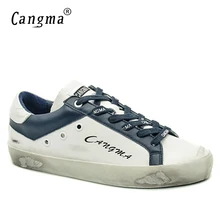 CANGMA дизайнерские брендовые кроссовки винтажные повседневные женские туфли ручной работы из натуральной кожи белые басы дышащие женские туфли