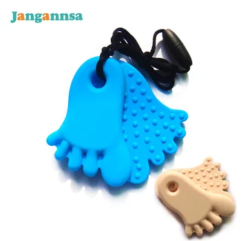 

Safety Silicone Baby Teethers With Mother Necklace Small Feet Baby Chewing Necklaces Teethers Boys Girls Toys Baby Dental Care