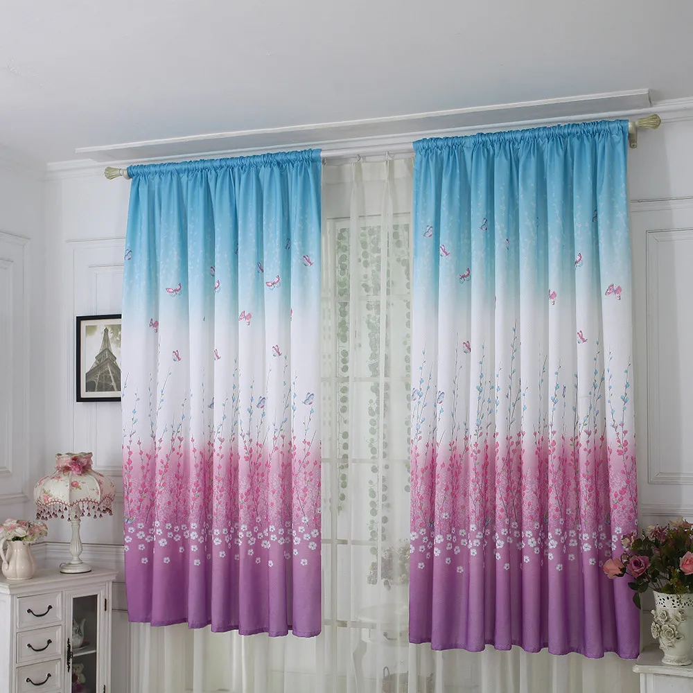 

Drop Shipping Lowest Price Butterfly Curtain Tulle Window Treatment Voile Drape Valance 1 Panel Fabric curtains