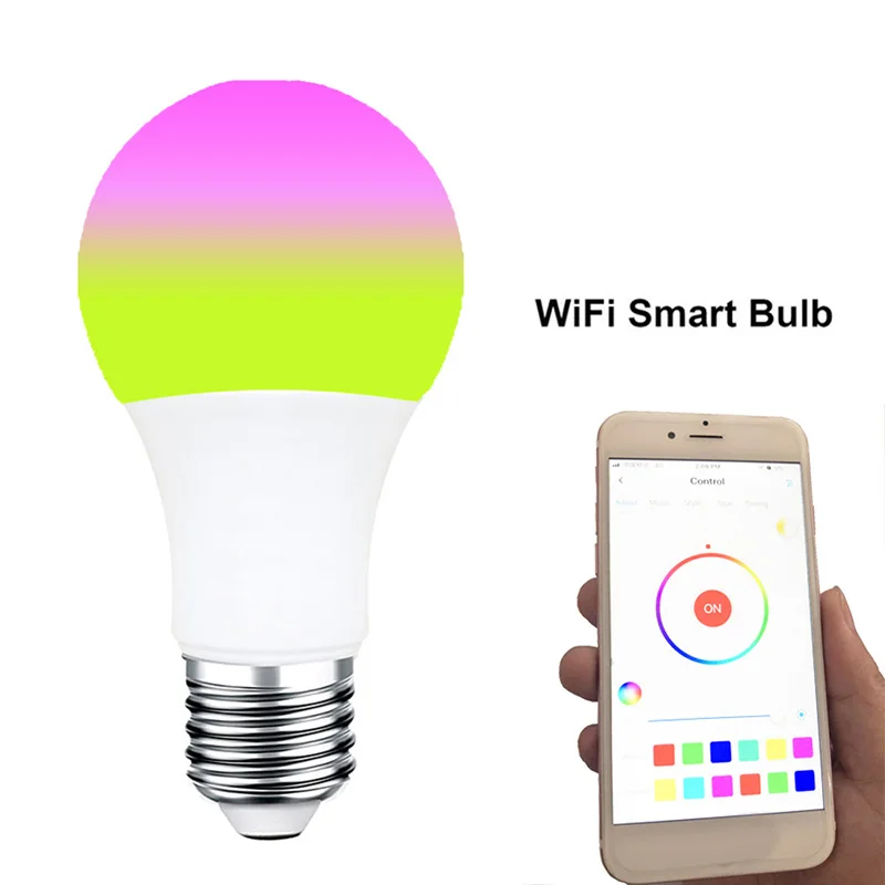 

1 PC Smart Bulb Optional Model E26, E27, B22 Input Voltage AC85-265V Power 7W RGB+W 60*115MM